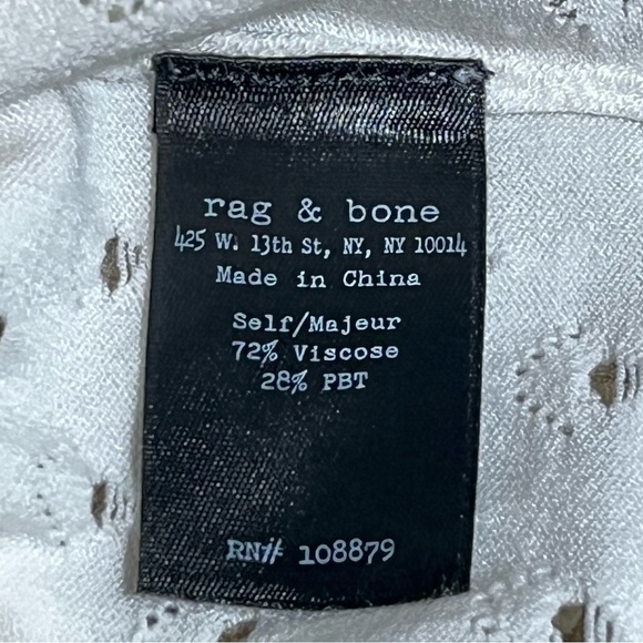 rag & bone White Lightweight Sweater. Detailed with Open Weave Eyelets - Picture 5 of 5